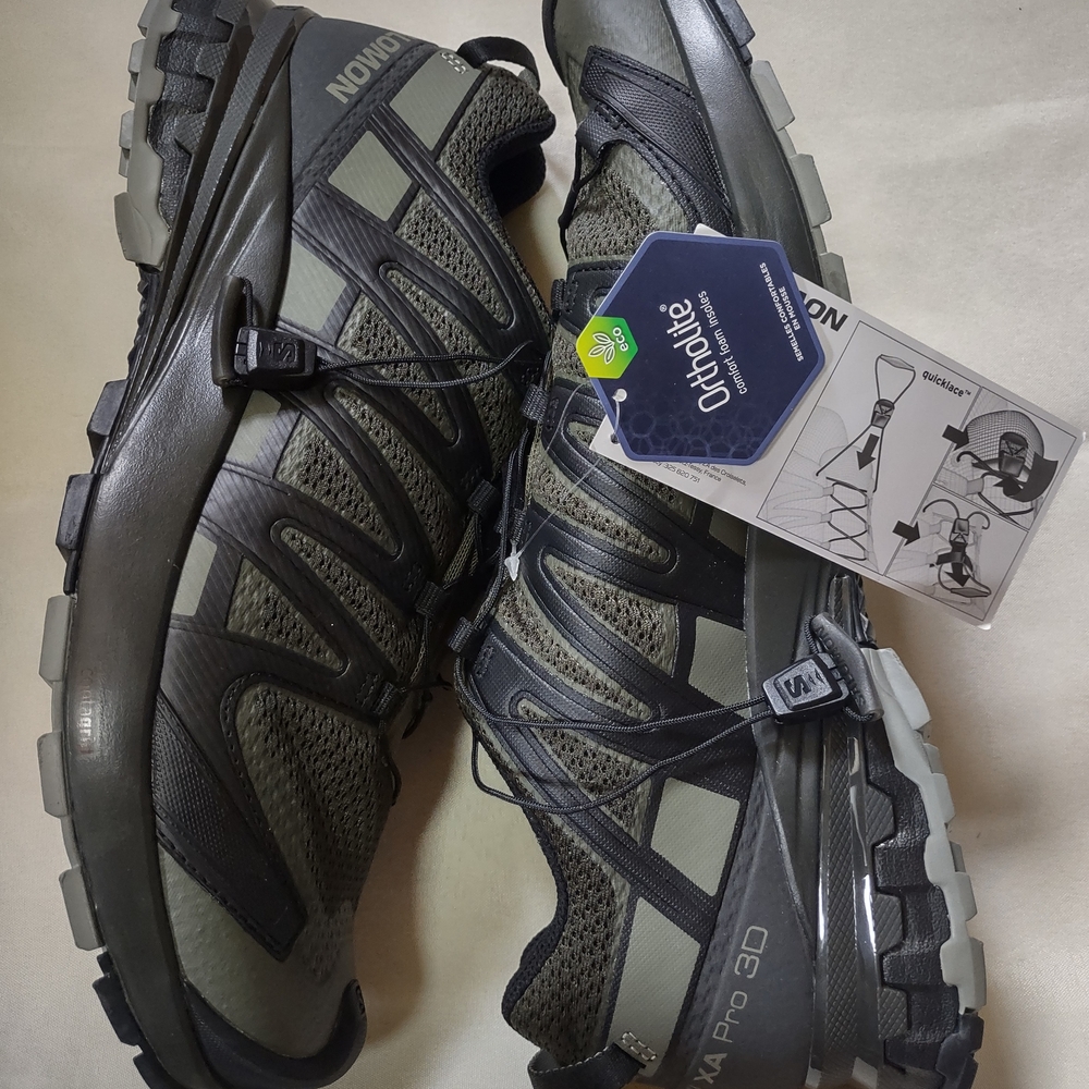 Salomon Green Black Athletic Shoes 11.5